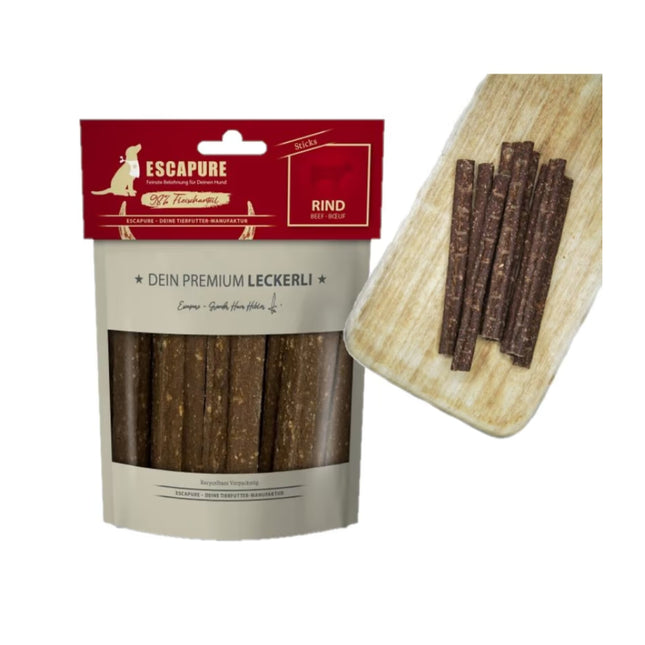 Escapure Premium Beef Sticks 150g - natural treats for dogs, beef sticks