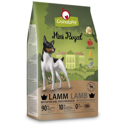 GranataPet Mini Royal Lamb - grain-free dry food for small breed dogs, 70% lamb with poultry and 20% vegetables