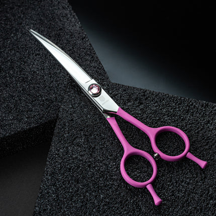 Jargem Curved Scissors - curved grooming scissors with decorative screw