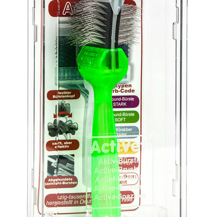 ActiVet Pro Brush Soft - soft, double-sided, and flexible brush for breeds with minimal undercoat, for long/silky hair - small 4.5c