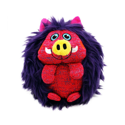 KONG ZigWigz Warthog M - furry plush toy for dogs, warthog with a unique texture, with a squeaker