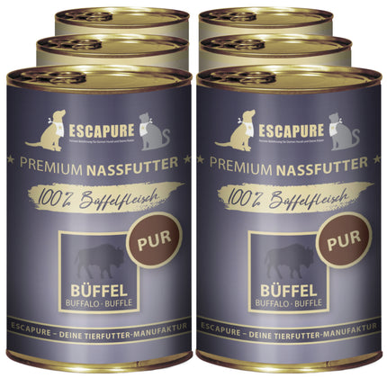 Escapure Buffel Pur - wet food for dogs and cats, 100% buffalo