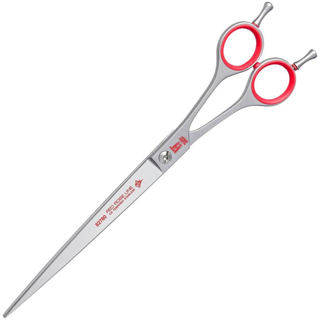 White Red Rose Line - straight scissors with a double-sided hook