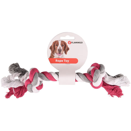 Flamingo Tricolor Rope Toy - Rope Chew Toy for Dogs - Fuchsia