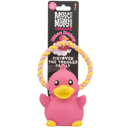 Max&Molly Miss Daisy - dog toy with rope, latex duck with squeaker