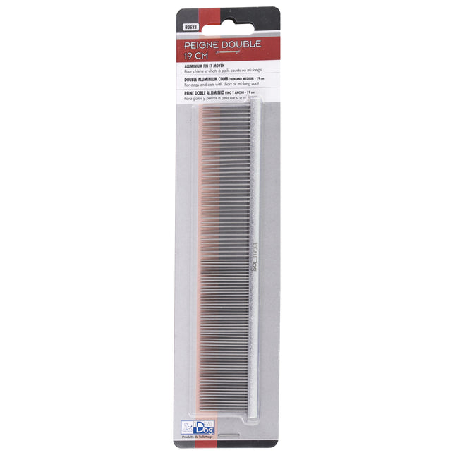 Chadog Double Aluminium Comb - 50/50 mixed aluminum comb for dogs and cats