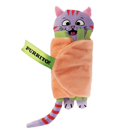 KONG Pull - A - Partz Purrito - 2-in-1 toy for cats, crinkly cat in a burrito, with catnip