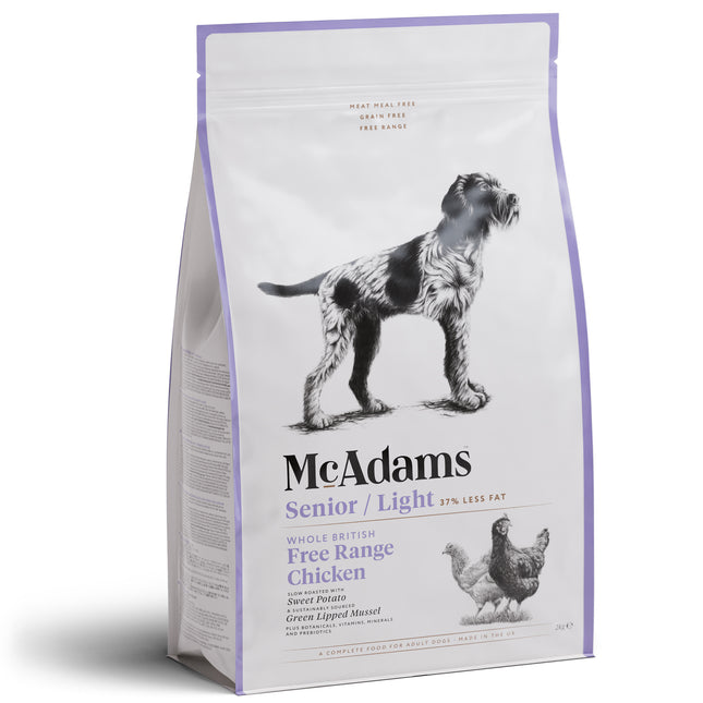 McAdams Senior/Light Free Range Chicken - baked dog food for overweight and senior dogs, free-range chicken