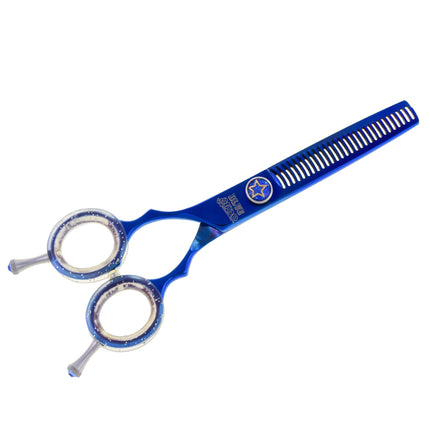 P&W Star Left Double Thinning - Double-sided thinning shears for left-handed users, 28 teeth