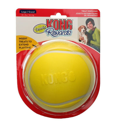 KONG Rewards Tennis Ball - treat ball for dogs, rubberized, hard