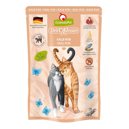 GranataPet DeliCatessen Veal Pur - grain-free wet food with veal, pouches for cats