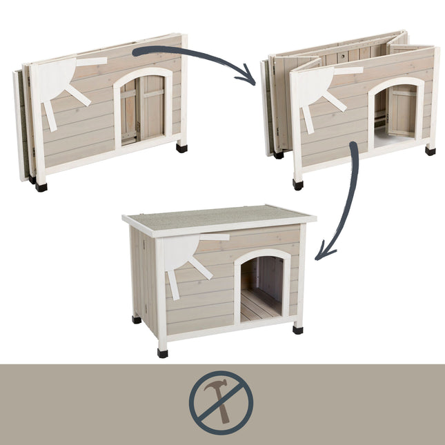 MidWest Eilio Wooden Doghouse - collapsible wooden dog house