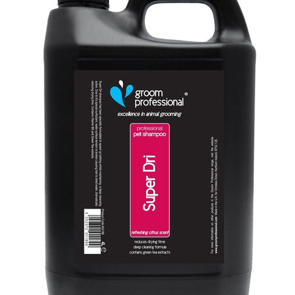 Groom Professional Super Dri Shampoo - deeply cleansing shampoo that reduces drying time for fur, concentrate 1:10