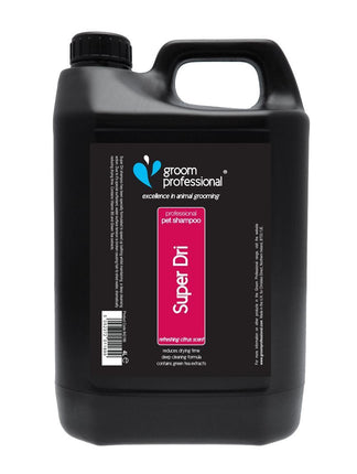 Groom Professional Super Dri Shampoo - deeply cleansing shampoo that reduces drying time for fur, concentrate 1:10