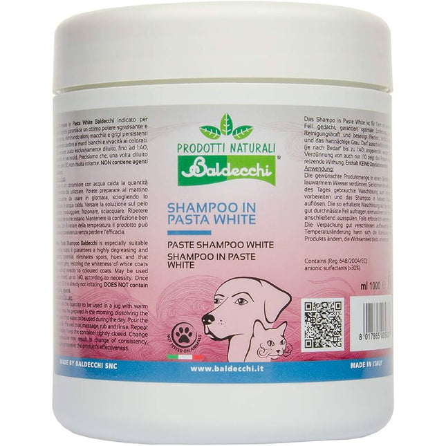 Baldecchi Paste Shampoo - very efficient, concentrated paste shampoo for dogs with light-colored coats