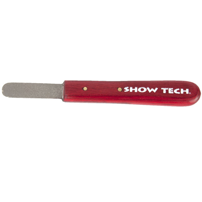 Show Tech Solid Stripper Stripping Knife - metal trimmer with a wooden handle, suitable for both right-handed and left-handed users.