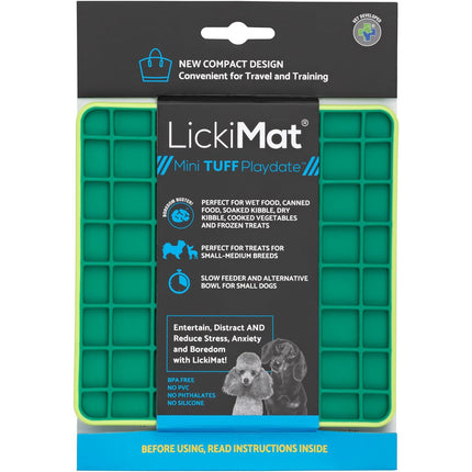 LickiMat Mini Tuff Playdate - small licking mat for small dogs, checkered pattern