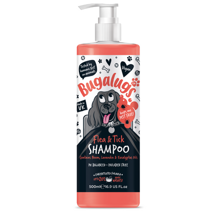 Bugalugs Flea & Tick Shampoo - flea and tick shampoo for dogs, with Neem oil