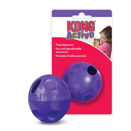 KONG Cat Treat Dispensing Ball - treat-dispensing toy for cats, lightweight plastic ball