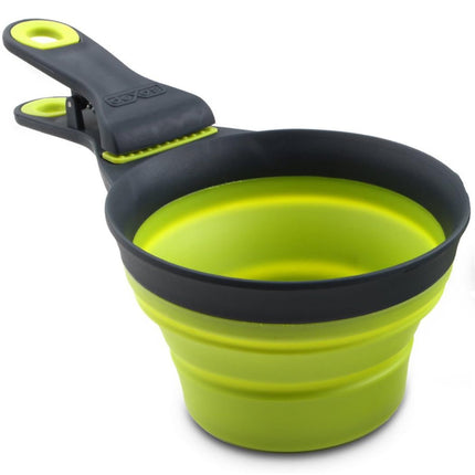 Dexas Collapsible KlipScoop 3-in-1 Small - collapsible food scoop with a bag-closing clip, small