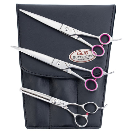 Geib Gator Scissors Set - professional scissors and thinning shears set (30 teeth) made of Japanese stainless steel, 3 pieces