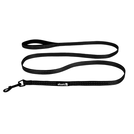 Alcott Adventure Leash 180cm Black - reflective tape leash for dogs, black