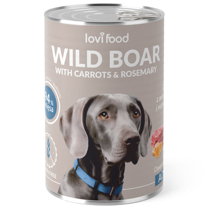 Lovi Food Wild Boar with Carrots - wet dog food with wild boar, carrots, and rosemary - 24x