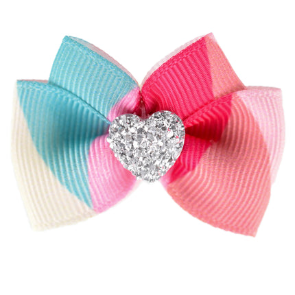 Blovi Bow Glamour Colorful Bow with Silver Heart