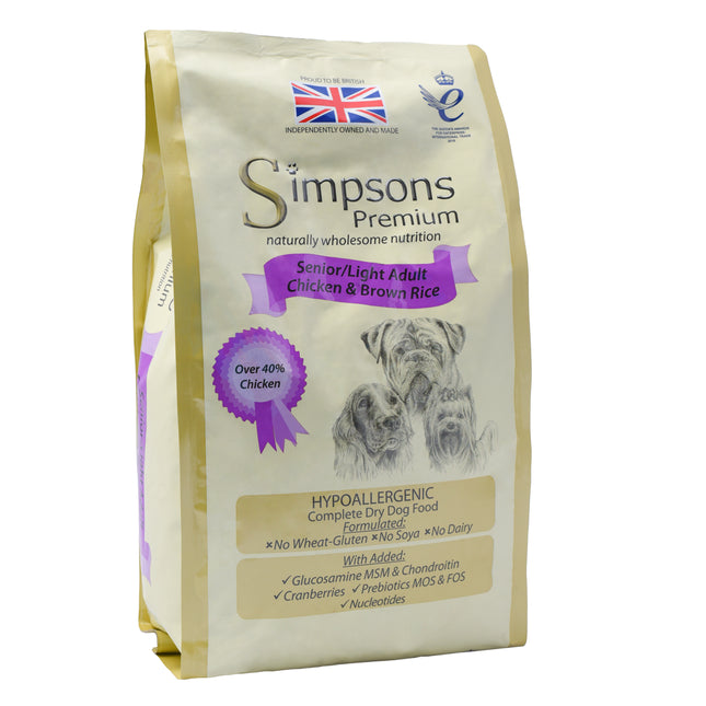 Simpsons Premium Senior/Light Chicken & Rice - dog food, chicken and rice