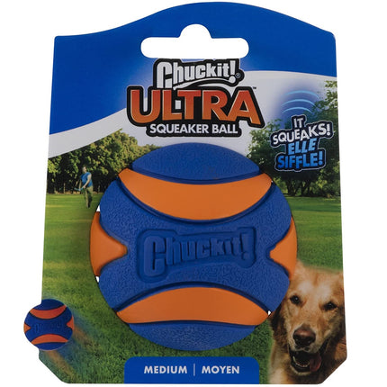 Chuckit! Ultra Squeaker Ball M (6.4cm) - bouncy dog ball with squeaker - 1 piece