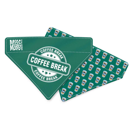 Max & Molly Reversible Bandana Coffee Break - reversible bandana for dogs