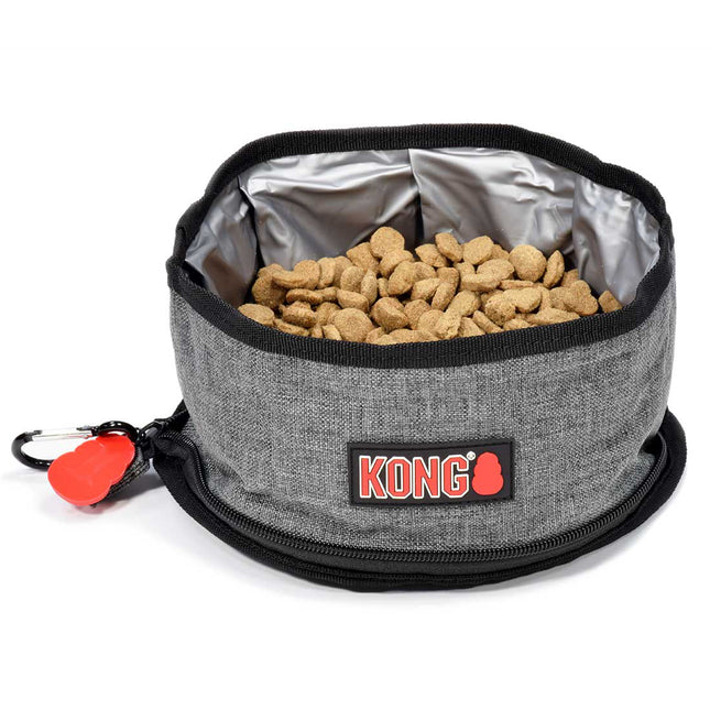 KONG Travel Fold-Up Bowl - travel bowl for dogs and cats