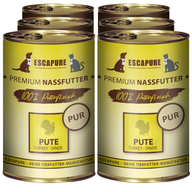 Escapure Pure Turkey - wet food for dogs and cats, 100% turkey