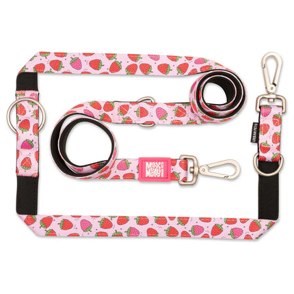 Max & Molly Multi-Leash Strawberry Dream - adjustable leash for dogs, interesting pattern, 200cm