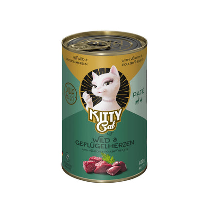 Kitty Cat Venison & Poultry Hearts Pâté - grain-free wet food, pâté for cats, with game meat and poultry hearts