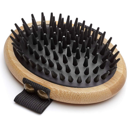 Mikki Bamboo Shedding Massage Palm Brush - bamboo - rubber brush for short-haired dogs