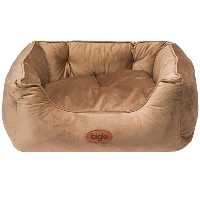 Biglo Velur Love Lux - velour bed for dogs and cats, with piping