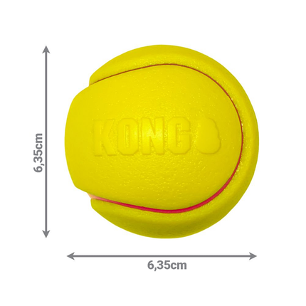 KONG Squeezz Tennis Ball 2pcs - squeaky rubber ball for dogs