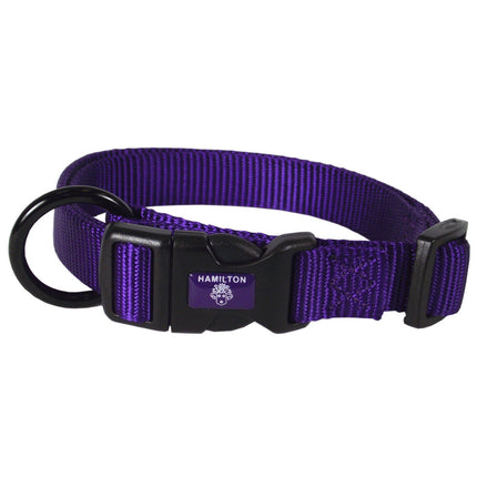 Hamilton Classic Adjustable Collar - nylon collar with smooth circumference adjustment, for medium and large breed dogs