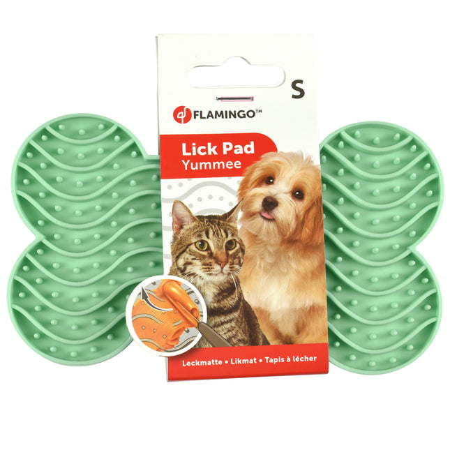 Flamingo Lick Pad Yummee - anti-stress mat for dogs and cats to lick, with suction cups - / 15cm