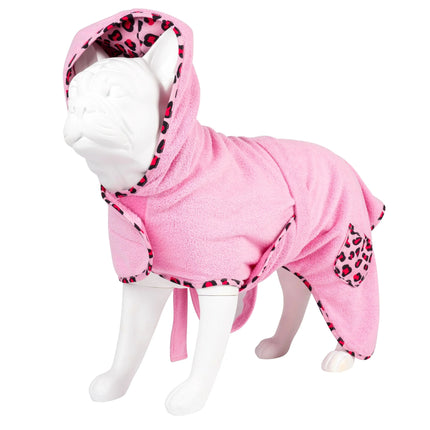 Max&Molly Dog Bathrobe Leopard - soft and absorbent dog bathrobe, leopard print