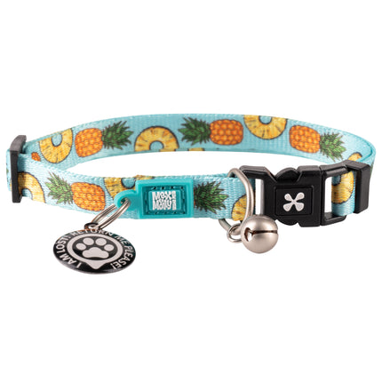 Max&Molly GOTCHA! Smart ID Cat Collar Sweet Pineapple - colorful collar for cats with a smart Tag pendant