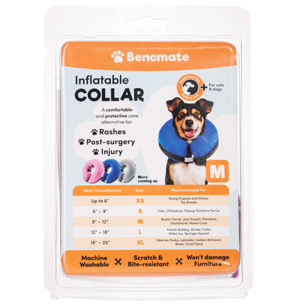 Bencmate Inflatable Collar - plush, inflatable collar for dogs and cats