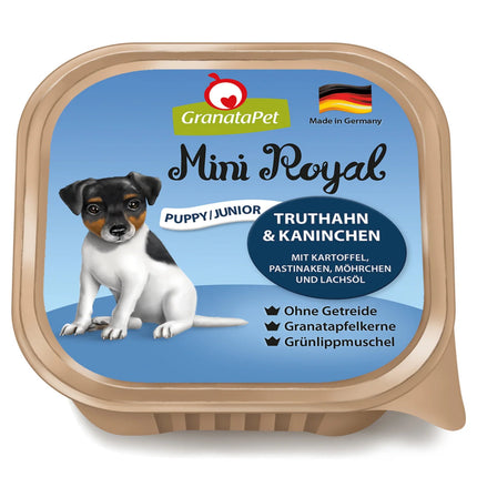 GranataPet Mini Royal Junior/Puppy Turkey & Rabbit - grain-free wet food for puppies and young small breed dogs, turkey and rabbit