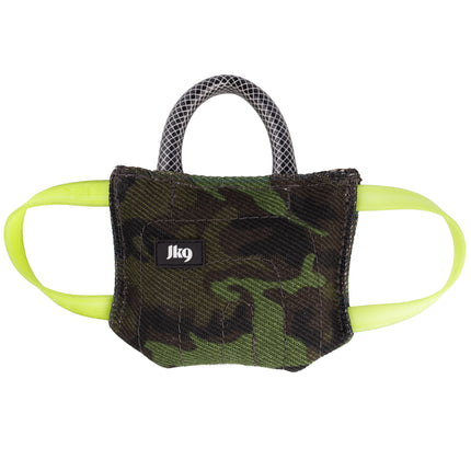 Julius - K9 Cotton Bite Pad - strong cotton tug toy for dogs, with three handles, camo pattern