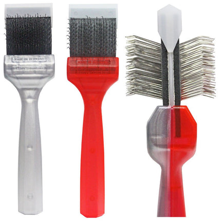 ActiVet Duo Plus UnderCoater 2-in-1 - two brushes in one, dual-sided and flexible brush for removing tangles and undercoat, for long-haired and thick-coated breeds.