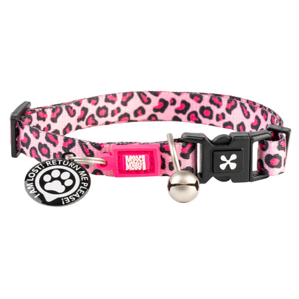 Max&Molly GOTCHA! Smart ID Cat Collar Leopard - colorful collar for cats with a smart tag pendant