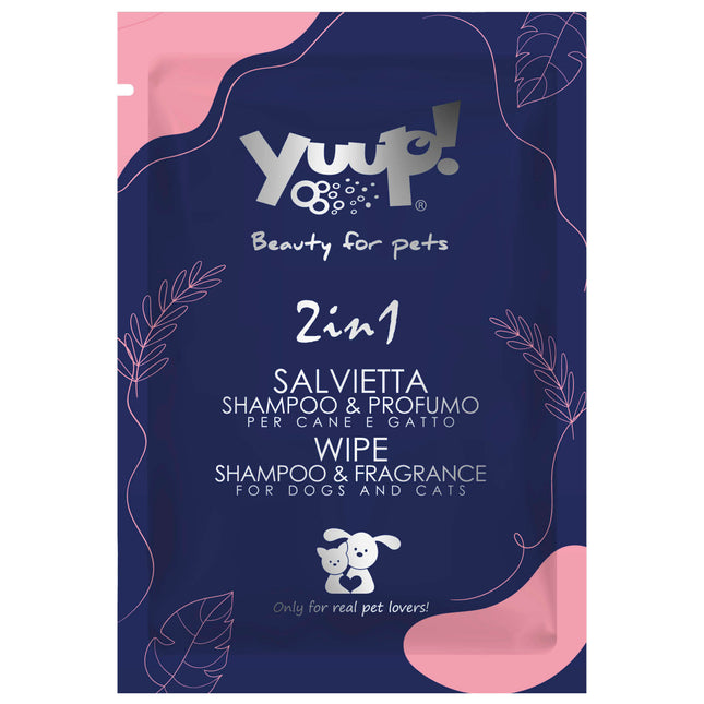 Yuup! Shampoo & Fragrance Wipes - cleaning wipes for dog and cat fur, with added perfume - 1 piece