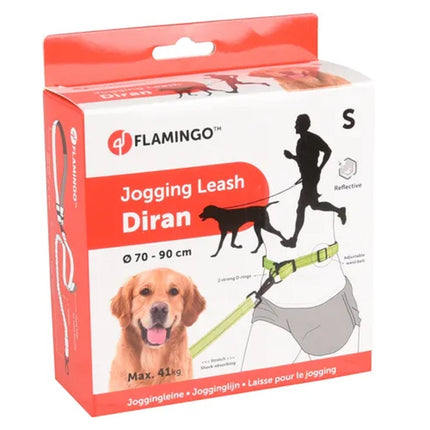 Flamingo Diran Jogging Leash Fluo - jogging leash for running with your dog, with a shock absorber