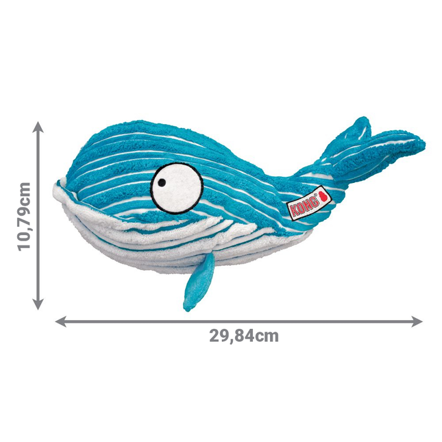 KONG CuteSeas Whale - plush whale toy for dogs, with a squeaker